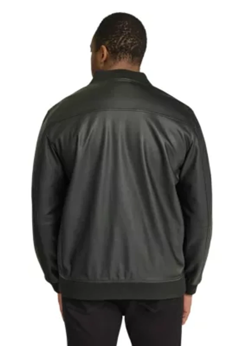 Big & Tall Curtis Faux Leather Bomber