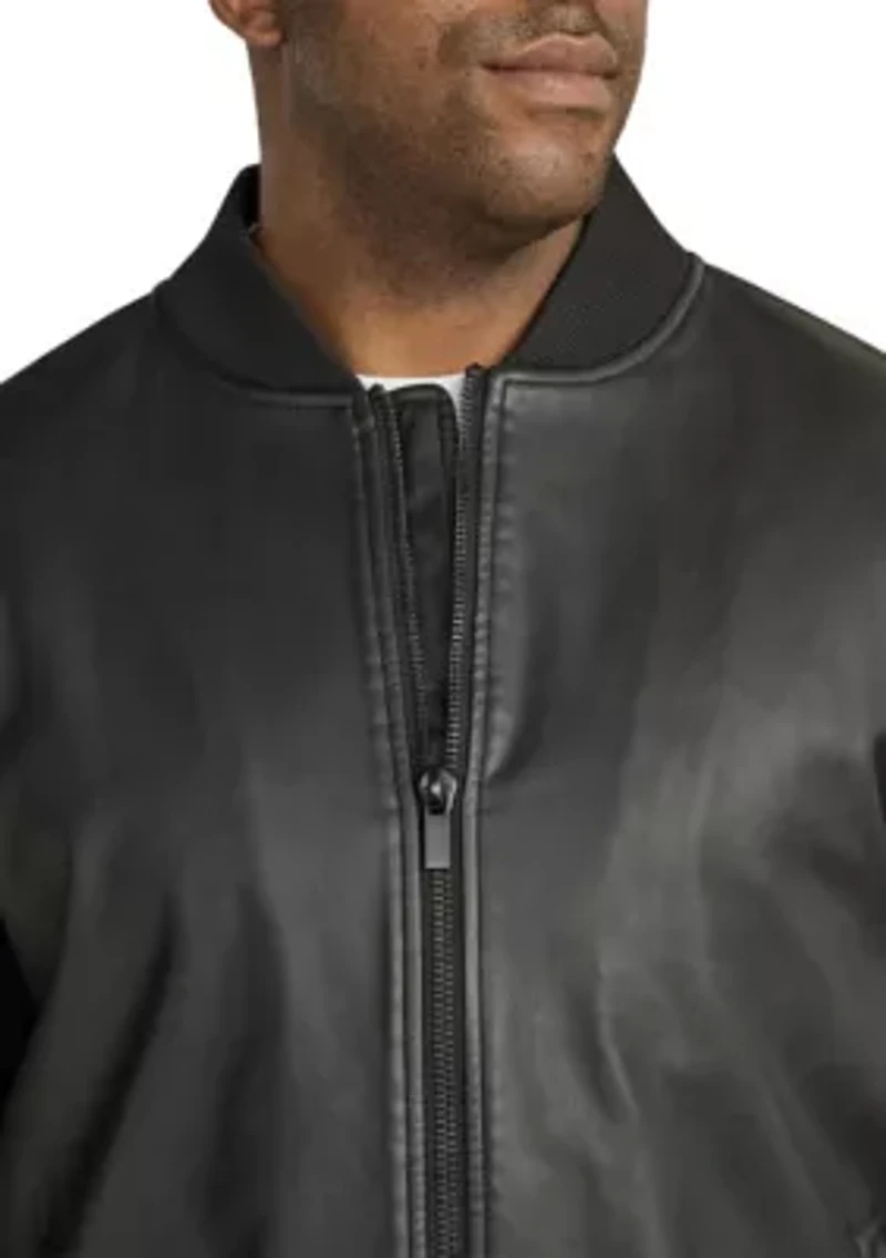 Big & Tall Curtis Faux Leather Bomber