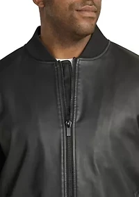 Big & Tall Curtis Faux Leather Bomber