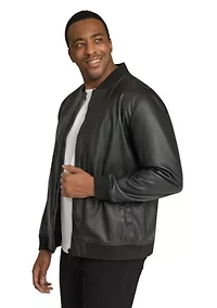 Big & Tall Curtis Faux Leather Bomber