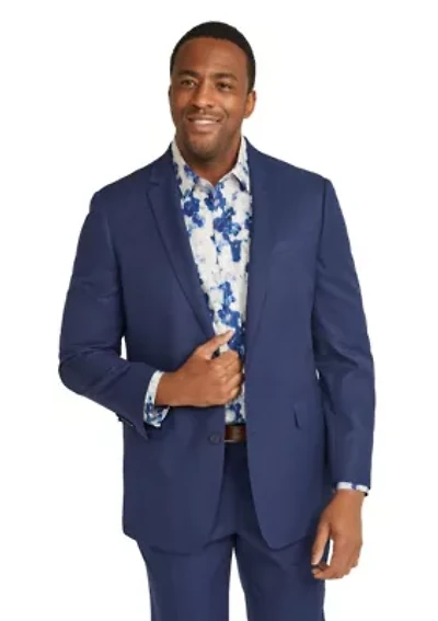 Big & Tall Bates Mini Check Suit Jacket