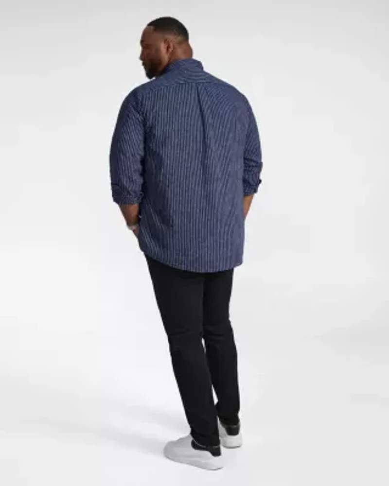Big & Tall Capri Stripe Linen Blend Shirt