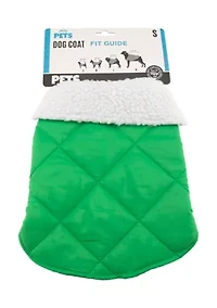 Quilted Dog Coat with Sherpa