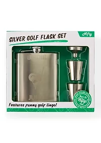 Silver Golf Flask Set