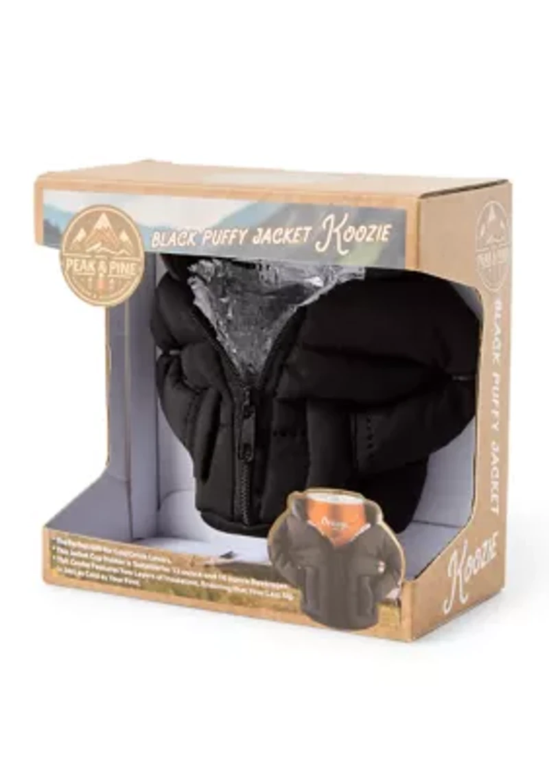 Black Puffy Jacket Koozie