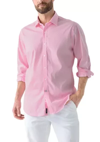Solid Cotton Blend Dress Shirt