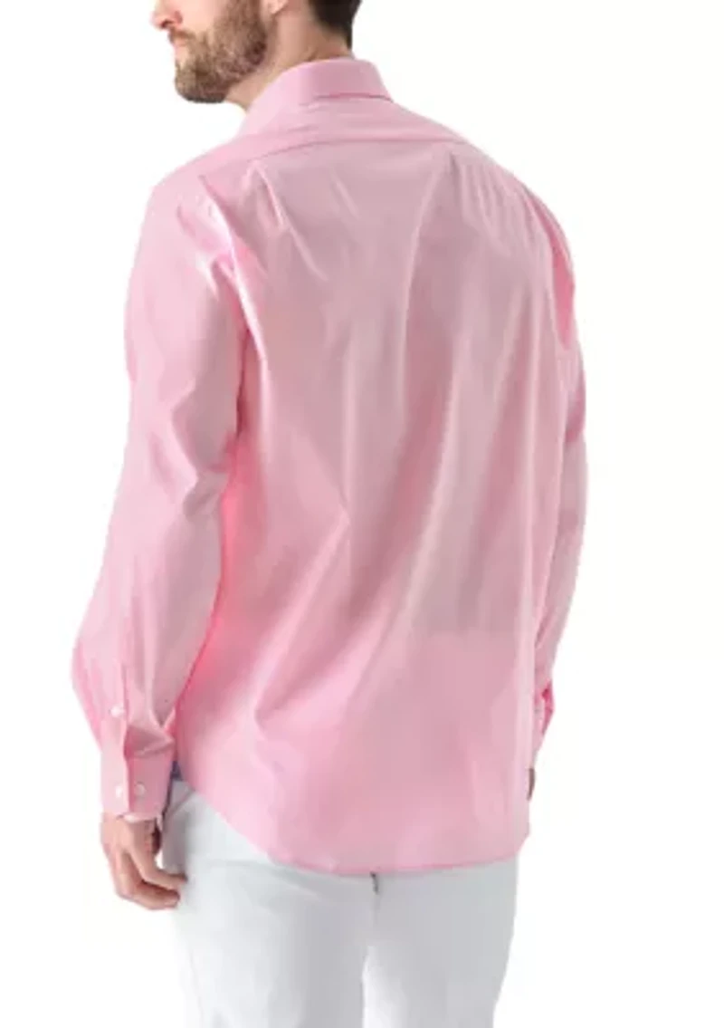 Solid Cotton Blend Dress Shirt