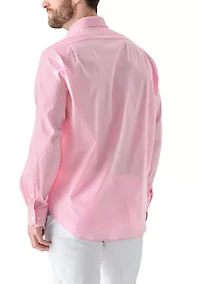 Solid Cotton Blend Dress Shirt