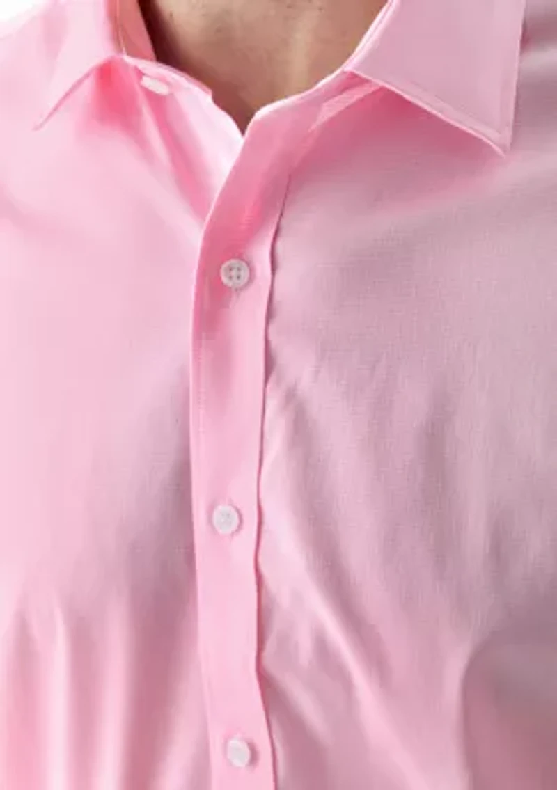 Solid Cotton Blend Dress Shirt