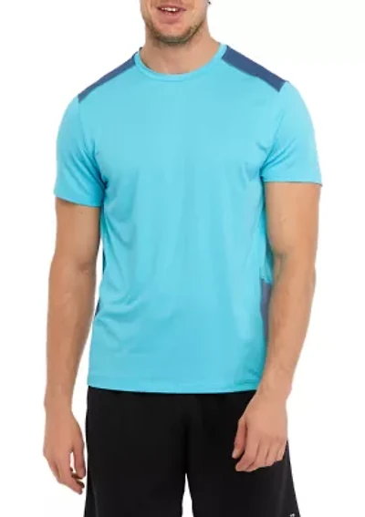 Men's Short Sleeve Color Block Crew Neck T-Shirt