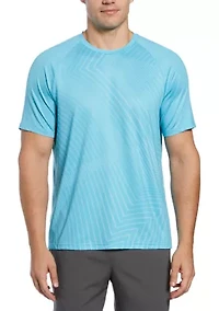 Men's Short Sleeve Linear Ergo Printed Crew Neck T-Shirt
