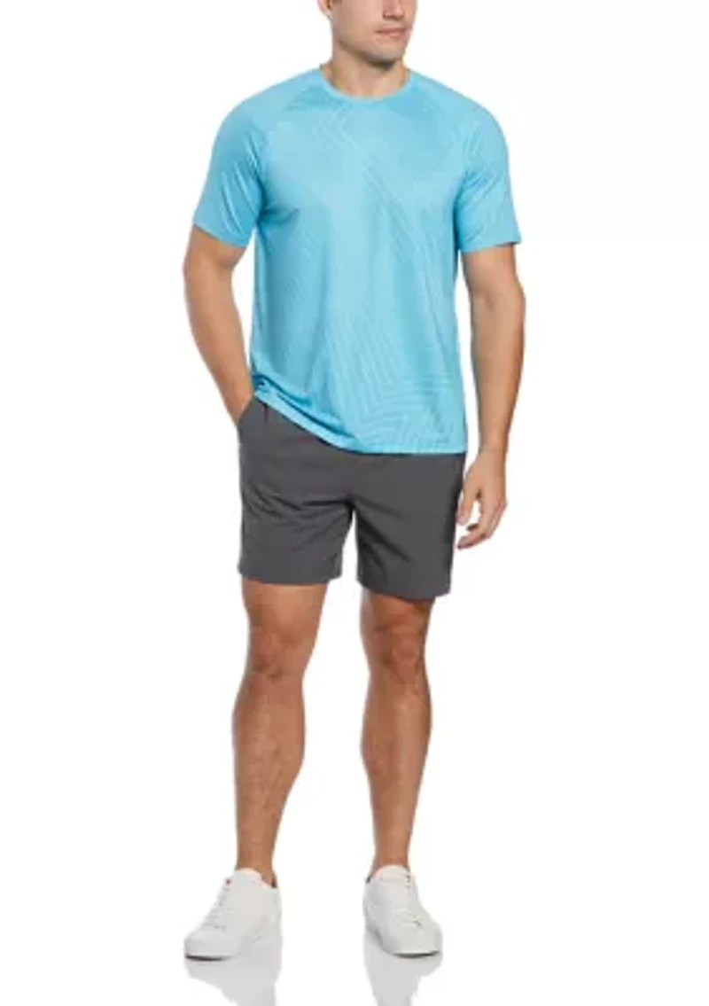 Men's Short Sleeve Linear Ergo Printed Crew Neck T-Shirt