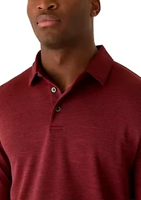 Men's Long Sleeve Houndstooth Polo Shirt