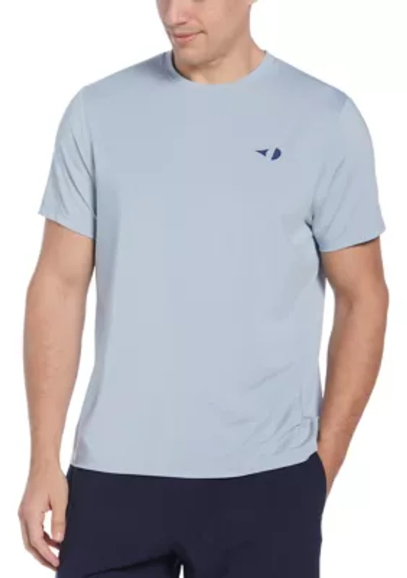 Men's Short Sleeve Pinhole Mesh Crew Neck T-Shirt