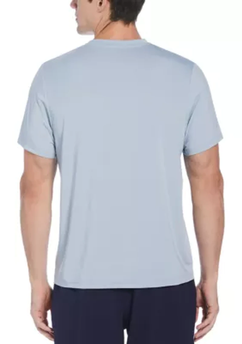 Men's Short Sleeve Pinhole Mesh Crew Neck T-Shirt