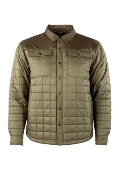 Men's Quilted Snap Front Shirt Jacket