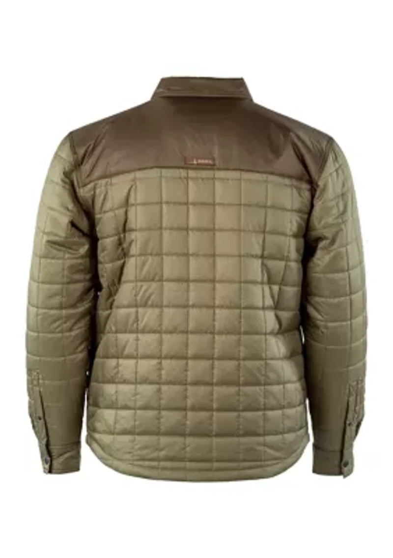 Men's Quilted Snap Front Shirt Jacket