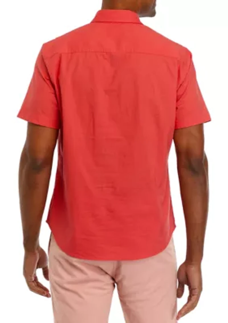 Short Sleeve Flap Pocket Woven Shirt