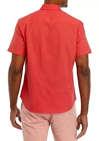 Short Sleeve Flap Pocket Woven Shirt