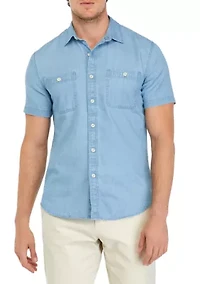 Short Sleeve 2 Pocket Chambray Shirt