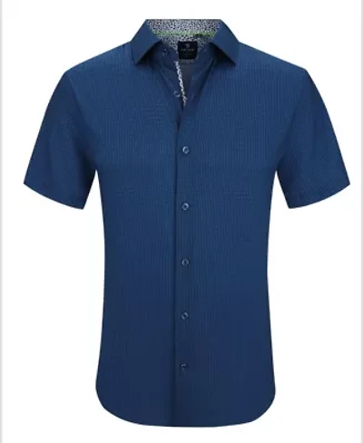 Tom Baine Slim Fit Short Sleeve Performance Stretch Button Down