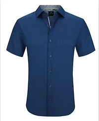 Tom Baine Slim Fit Short Sleeve Performance Stretch Button Down