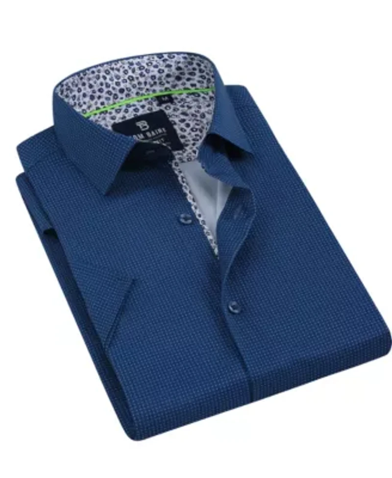 Tom Baine Slim Fit Short Sleeve Performance Stretch Button Down
