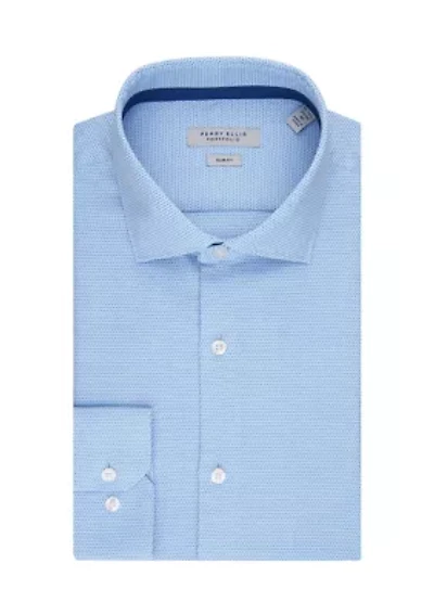 Men's Textured Trim Collar Button Down Shirt