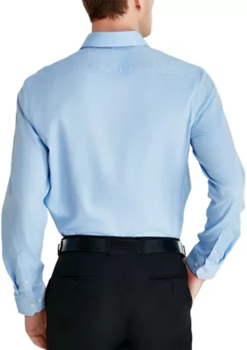 Men's Textured Trim Collar Button Down Shirt