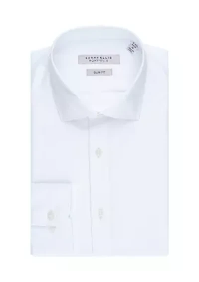 Men's Step Twill Long Sleeve Dress Shirt