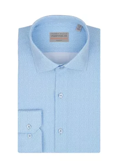 Men's Floral Print Long Sleeve Spread Collar Shirt