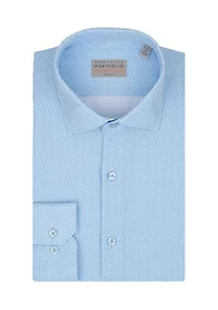 Men's Floral Print Long Sleeve Spread Collar Shirt