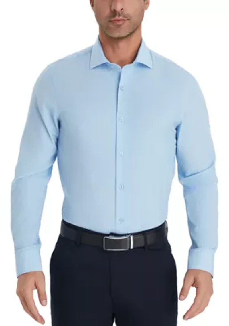 Men's Floral Print Long Sleeve Spread Collar Shirt