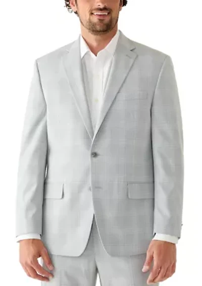 Men's 2 Button Front Flap Line-Notch Lapel Jacket