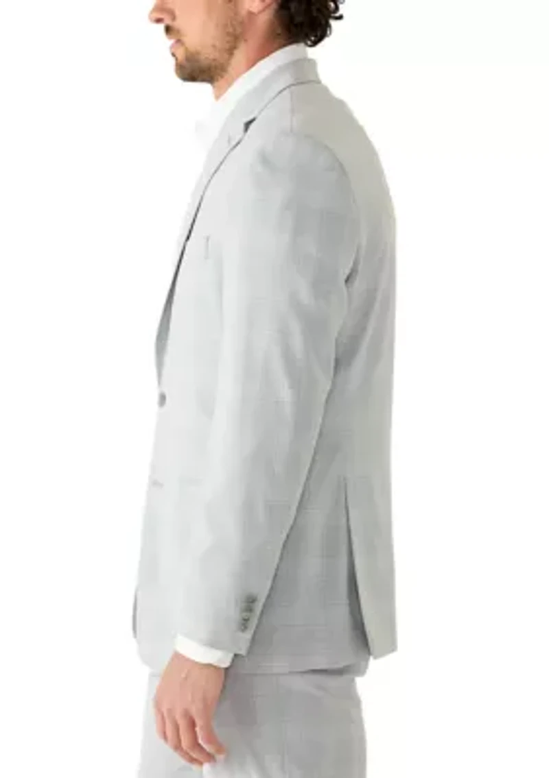 Men's 2 Button Front Flap Line-Notch Lapel Jacket
