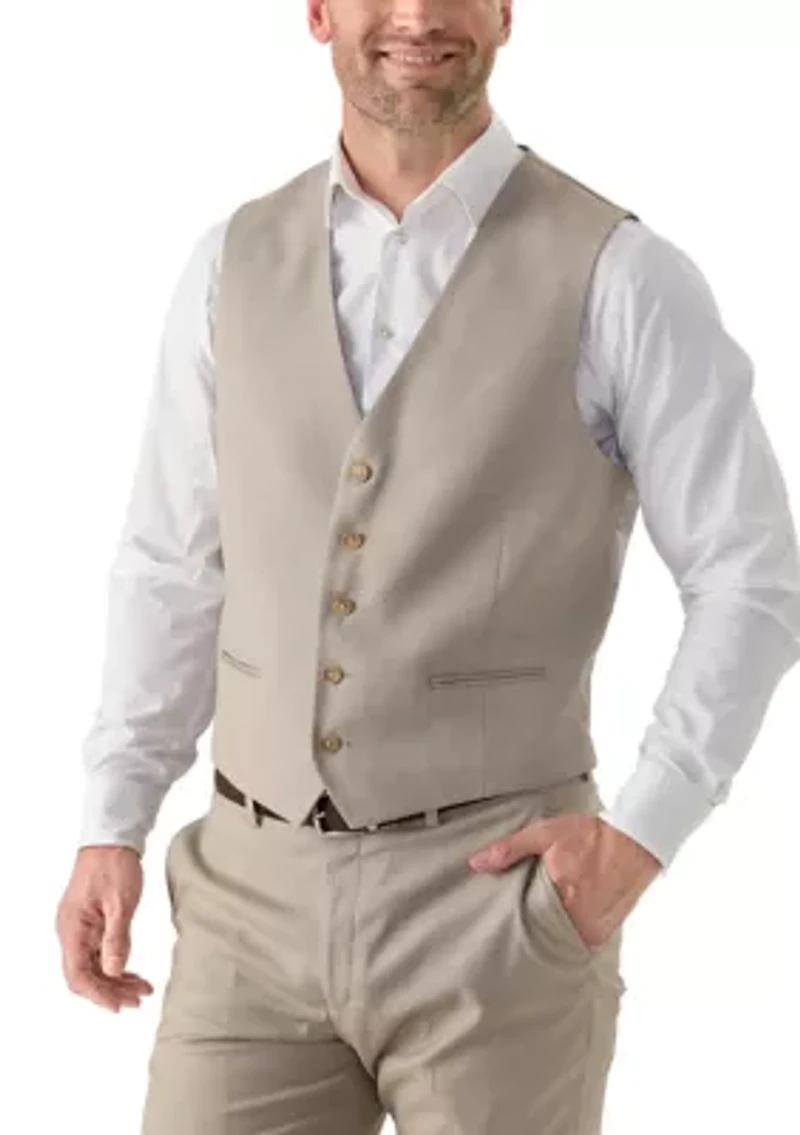 Men's Front Double Besom Pocket Suit Vest