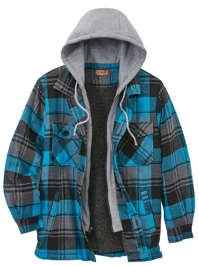 Men's Hooded Flannel Sherpa Shirt Jacket