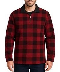 1/4 Zip Plaid Fleece Pullover