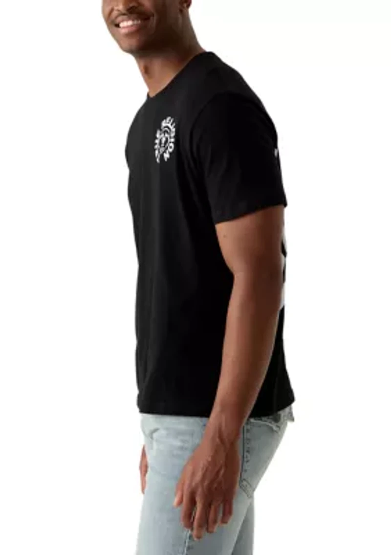 Men's Buddha Face Logo Short Sleeves Graphic T-Shirt