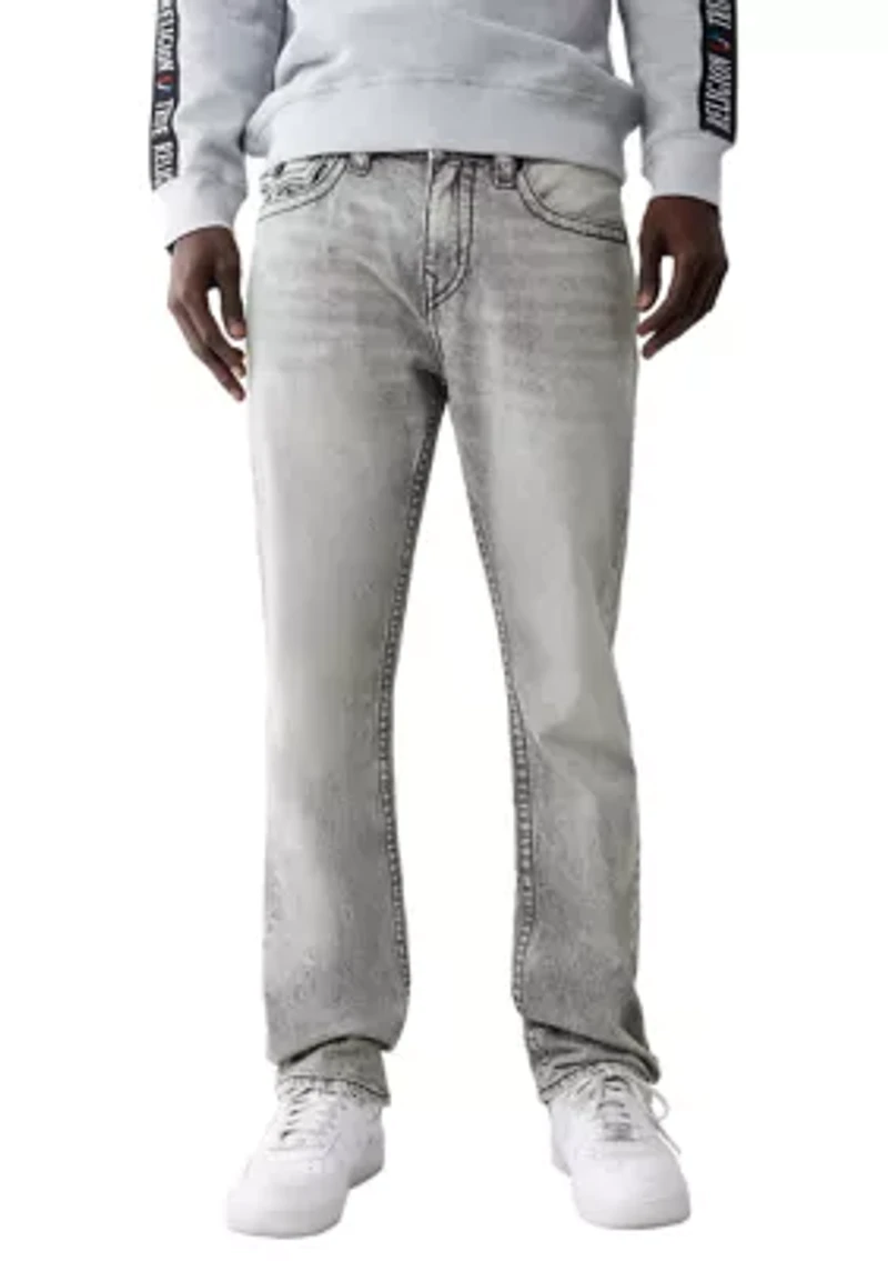 Men's Ricky Mesh Embroidered Horseshoe Straight Jeans