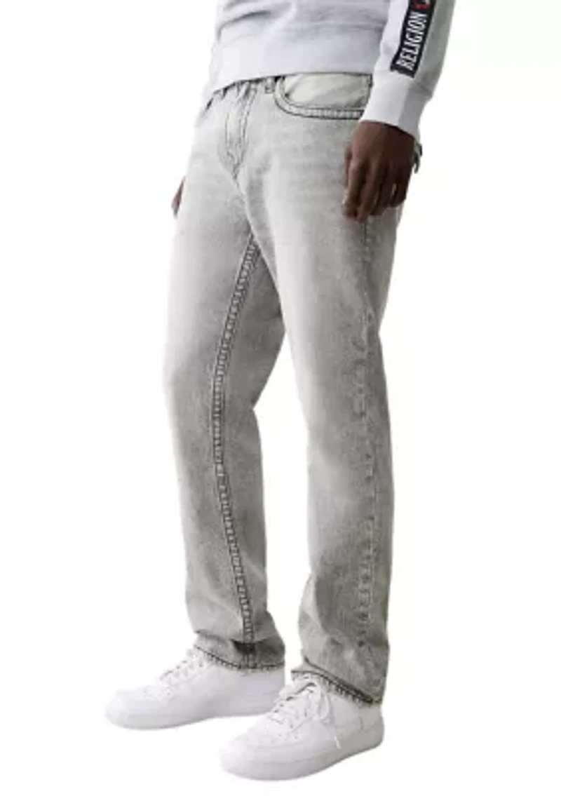 Men's Ricky Mesh Embroidered Horseshoe Straight Jeans