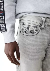 Men's Ricky Mesh Embroidered Horseshoe Straight Jeans