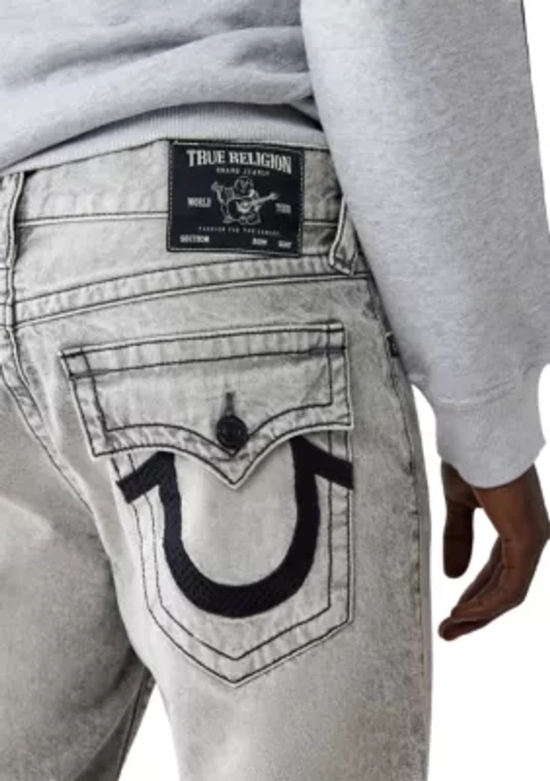 Men's Ricky Mesh Embroidered Horseshoe Straight Jeans