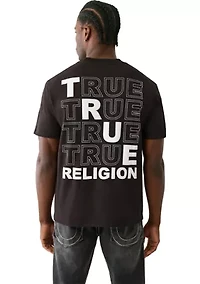 Short Sleeve Puff Stitch Logo Graphic T-Shirt