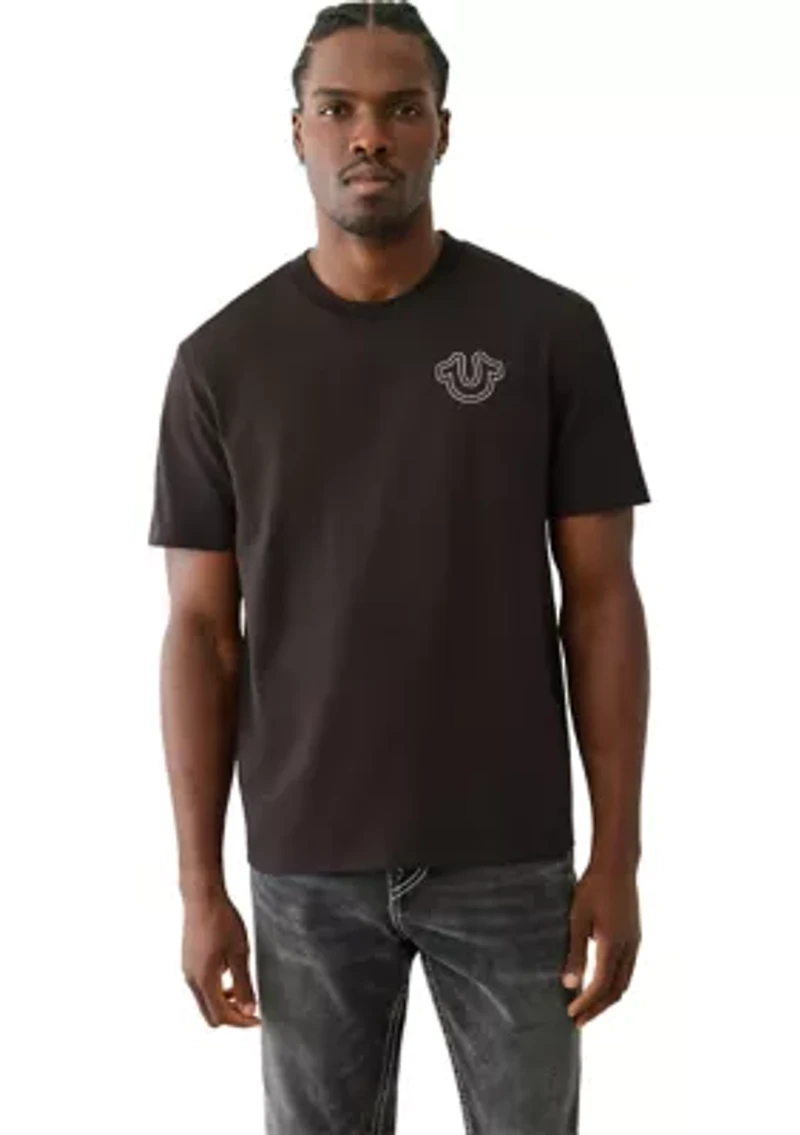 Short Sleeve Puff Stitch Logo Graphic T-Shirt