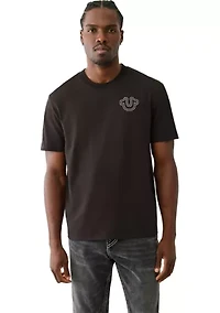 Short Sleeve Puff Stitch Logo Graphic T-Shirt