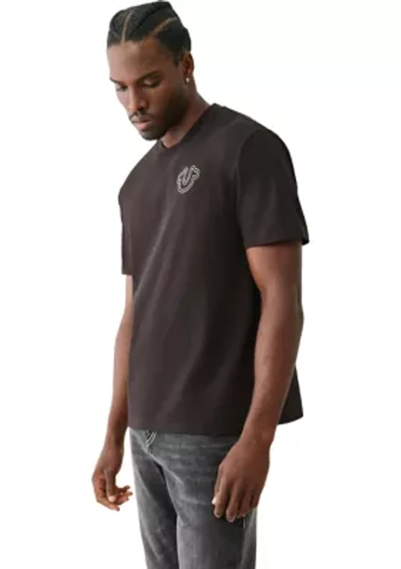 Short Sleeve Puff Stitch Logo Graphic T-Shirt