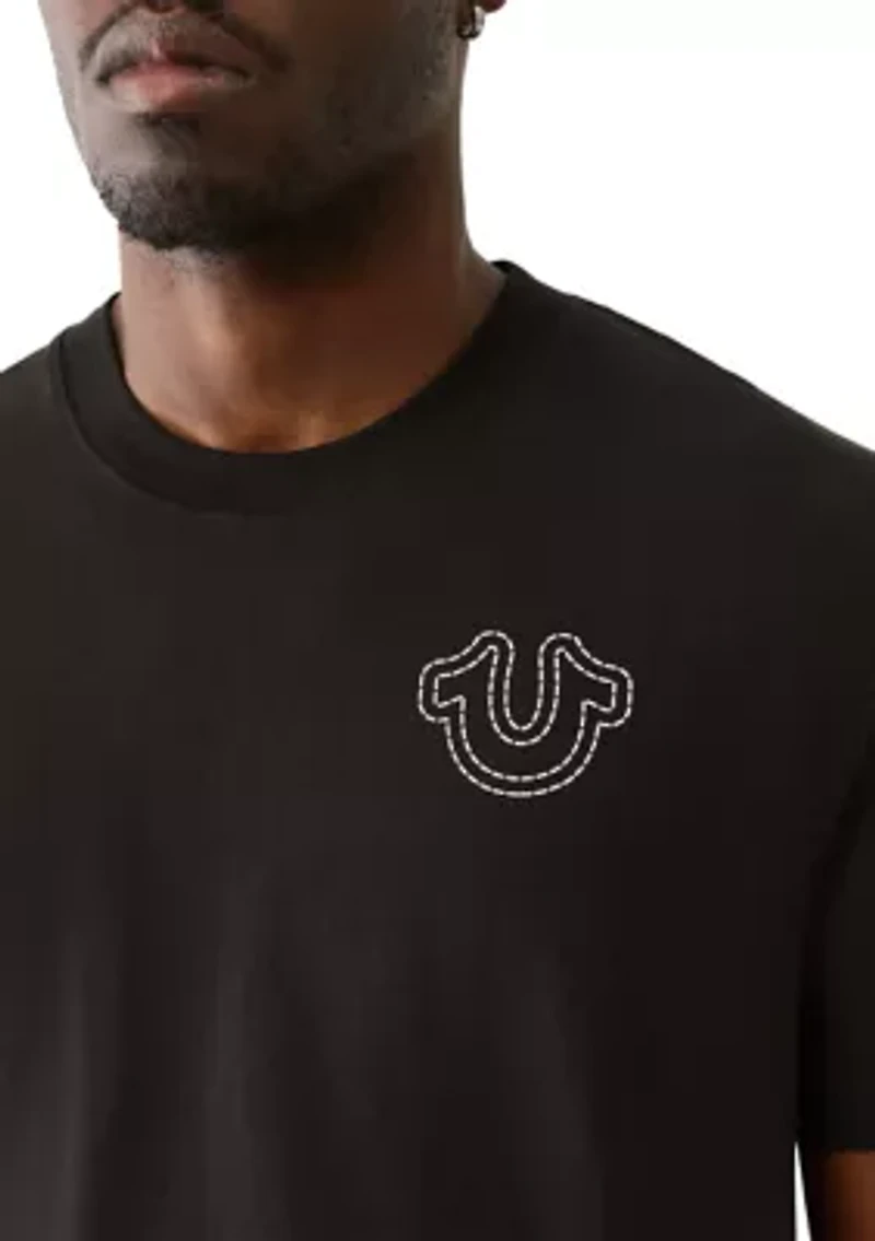 Short Sleeve Puff Stitch Logo Graphic T-Shirt