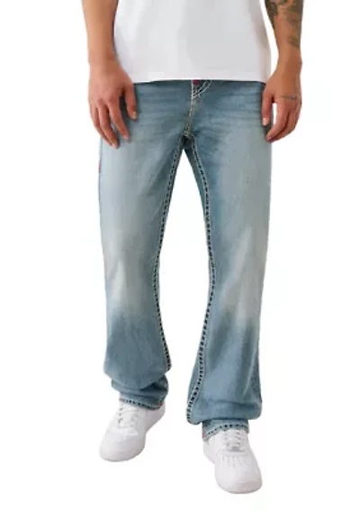 Ricky Straight Fit Big T Jeans with Mesh Horseshoe Pockets