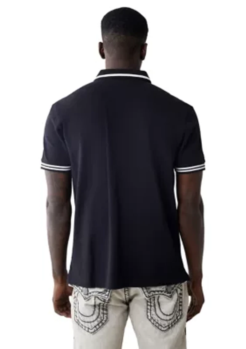 Men's Short Sleeve Buddha Logo Polo Shirt